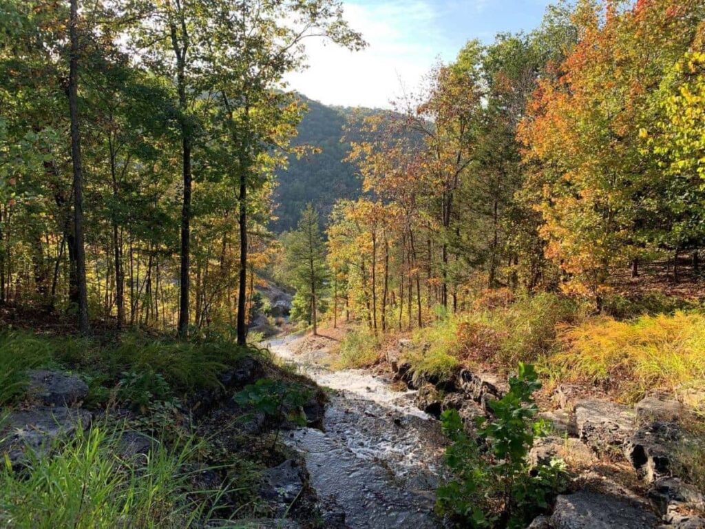 A beautiful early fall view along the Lost Canyon Cave and Nature Trail at Top of the Rock.