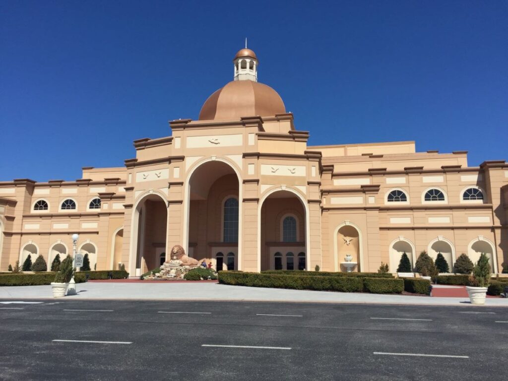 The exterior of the Sight and Sound Theatres building in Branson, Missouri.